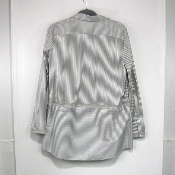 LAFAYETTE 148 GRAY STRIPED TUNIC MEDIUM - Picture 4 of 9